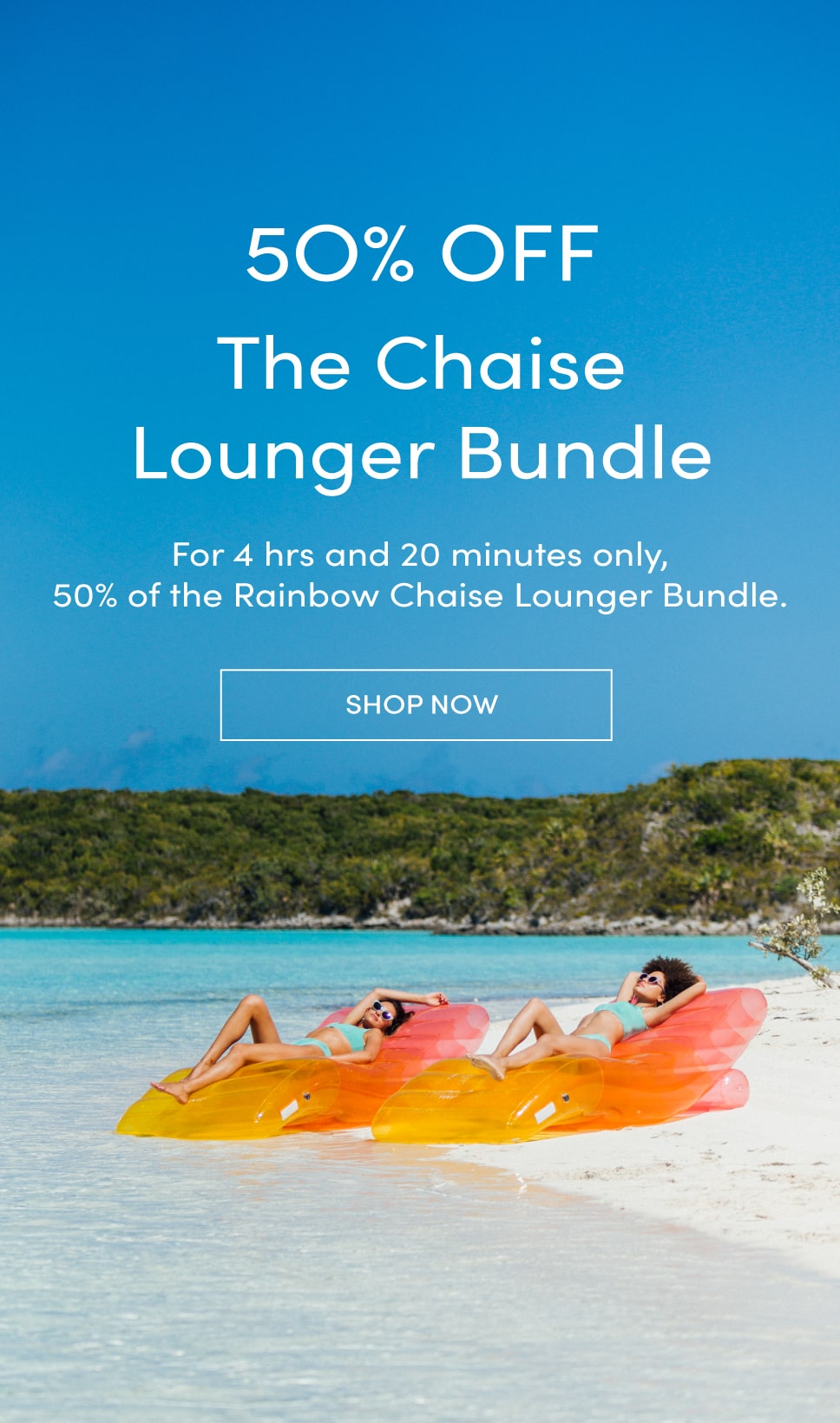 50% off the Chaise lounger bundle. For 4 hours and 20 minutes only, 50% off the bundle