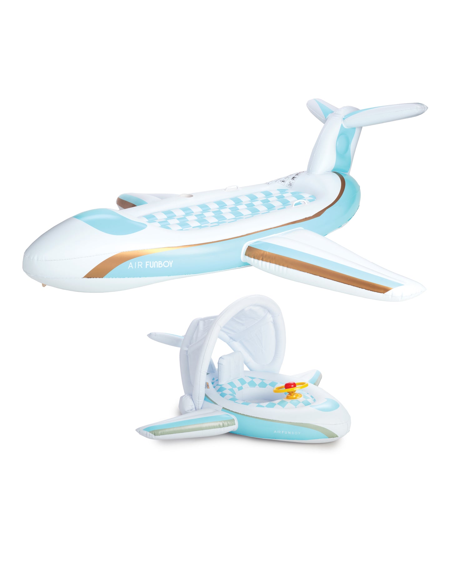 Inflatable Airplane Pool Float & Funbaby Airplane Pool Float Bundle