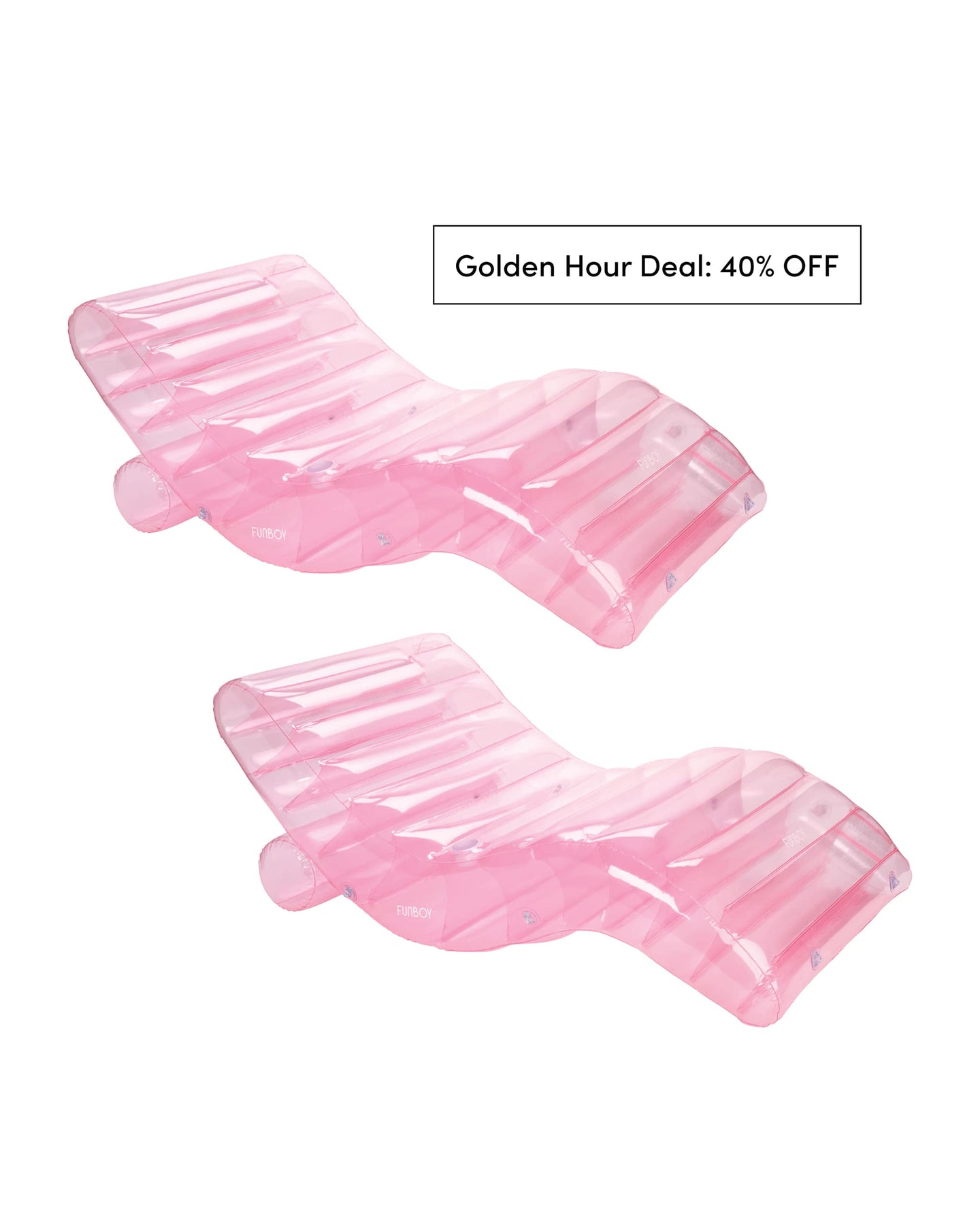 Clear Pink Chaise Lounger  - 2 Pack