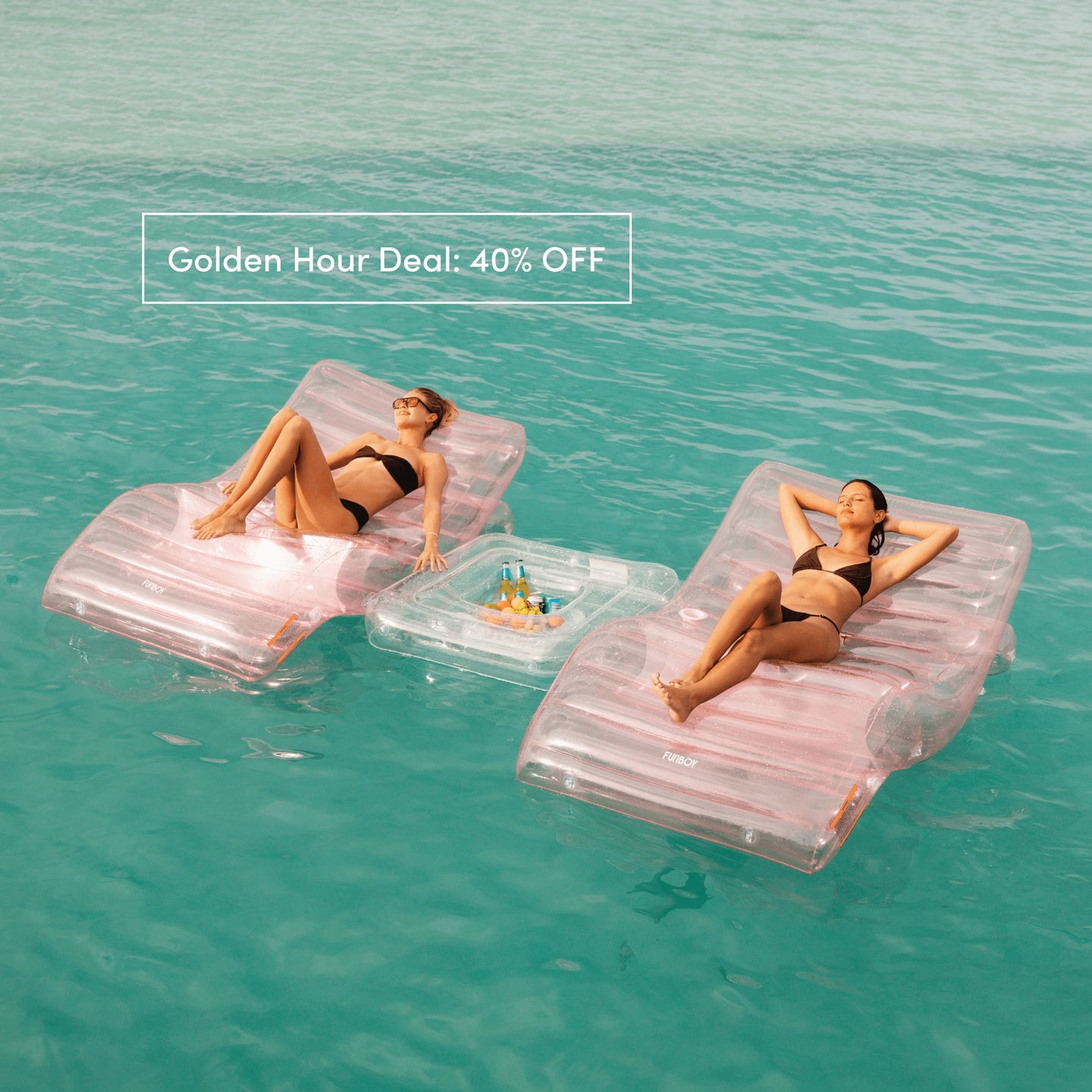 Clear Pink Chaise Lounger  - 2 Pack