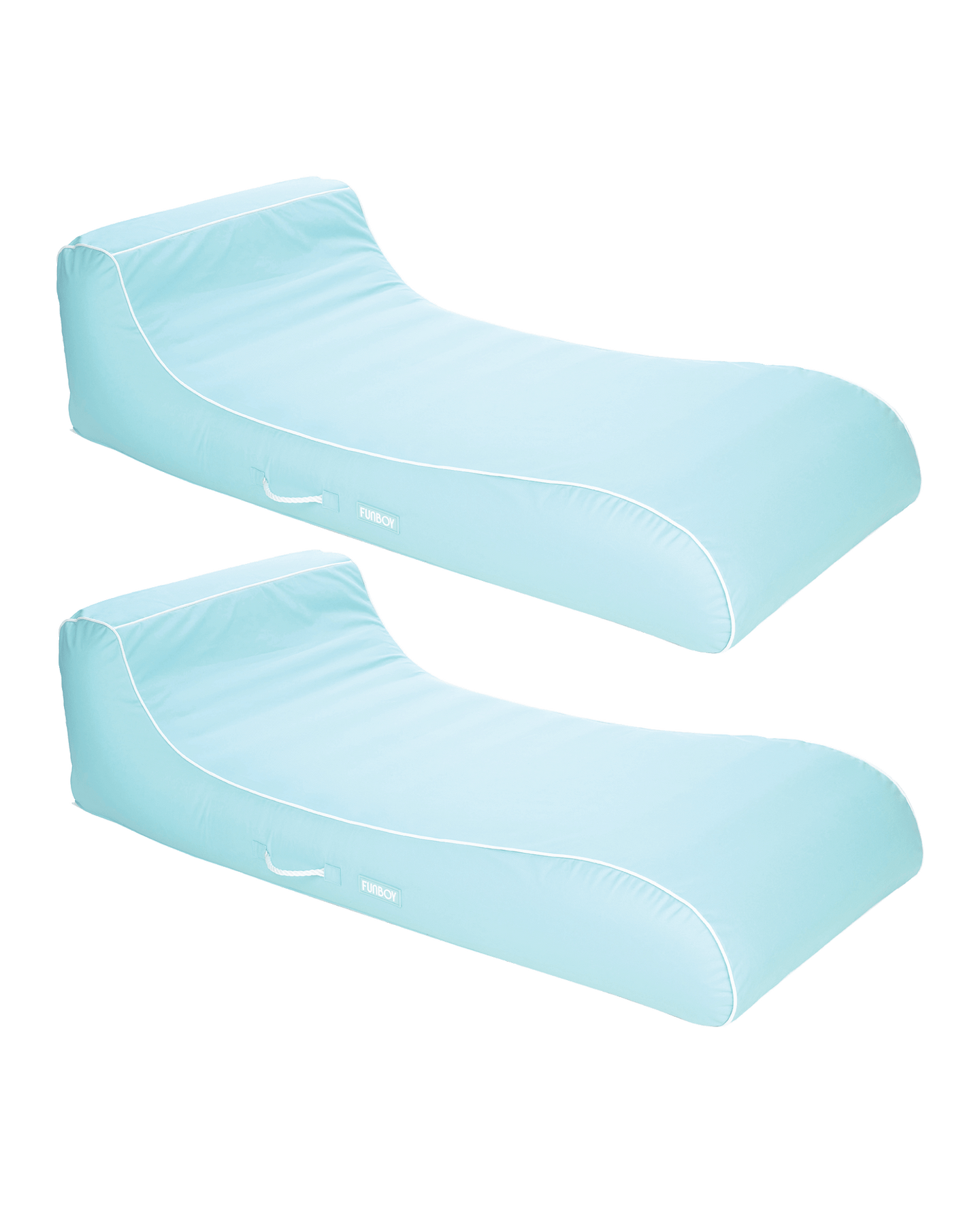 Baby Blue Cabana Fabric Sunbed Lounger - 2 Pack