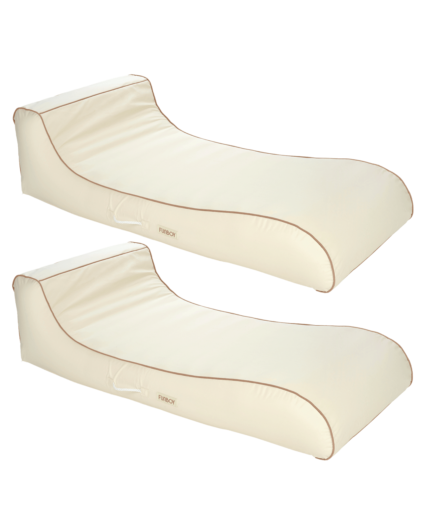 Cream Fabric Sunbed Lounger - 2 Pack