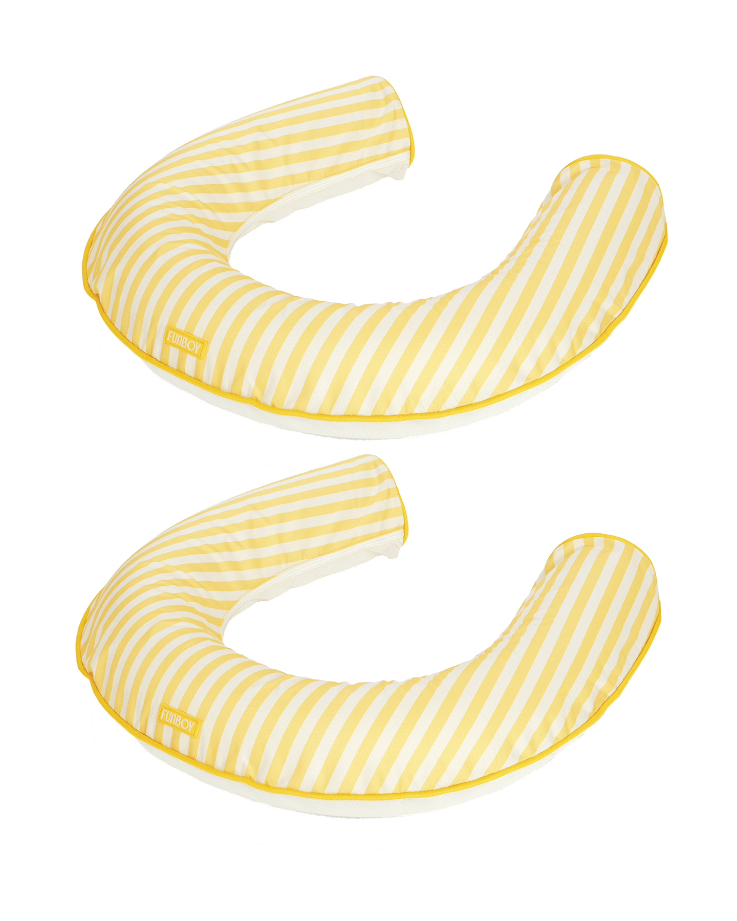 Yellow Stripe Cabana Fabric Noodle Float