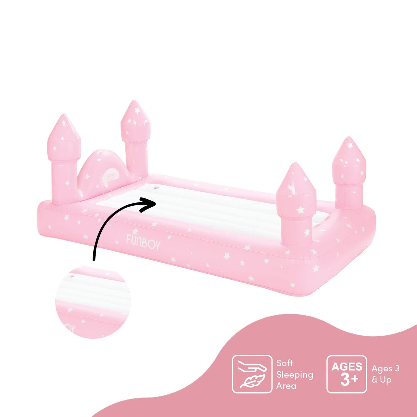Kids Air Mattress - Pink Castle Sleepover Bed