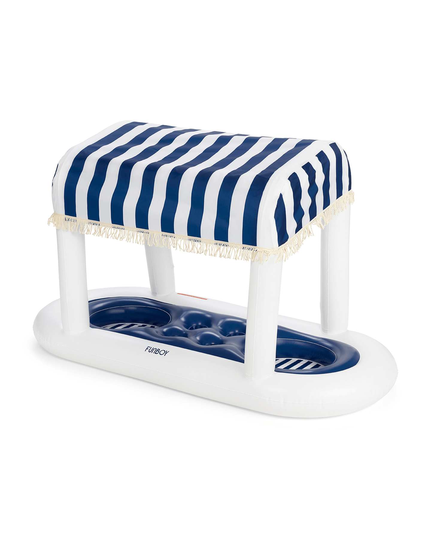 Navy White Stripe Inflatable Cabana Bar