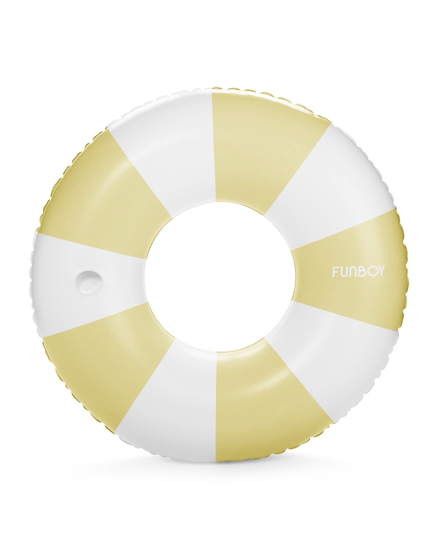 Classic Pool Ring. Yellow  & White Stripe Tube Float