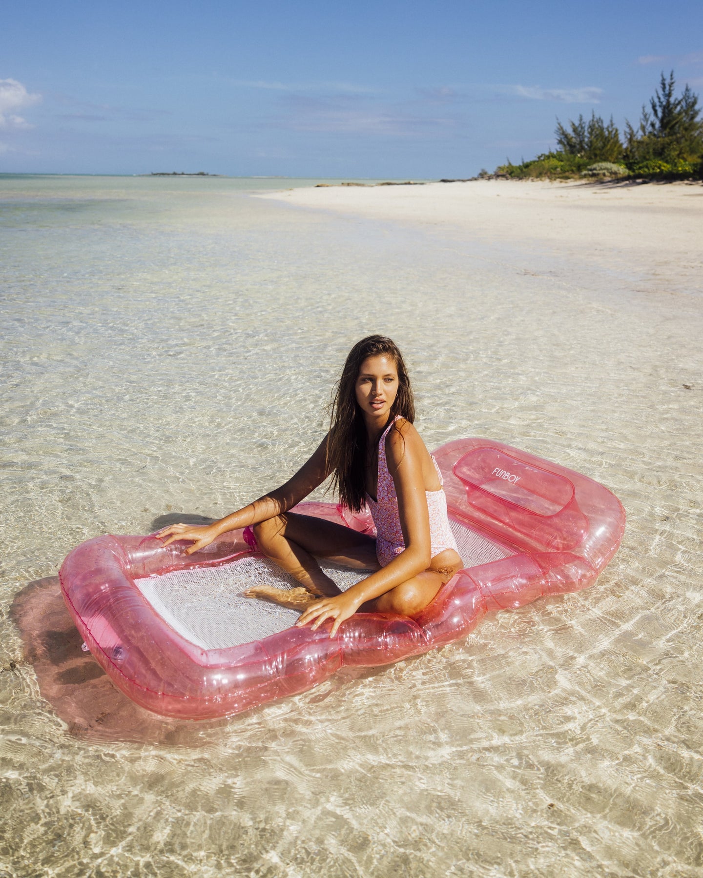 In and out of water pool float - Pink Mesh Lounger