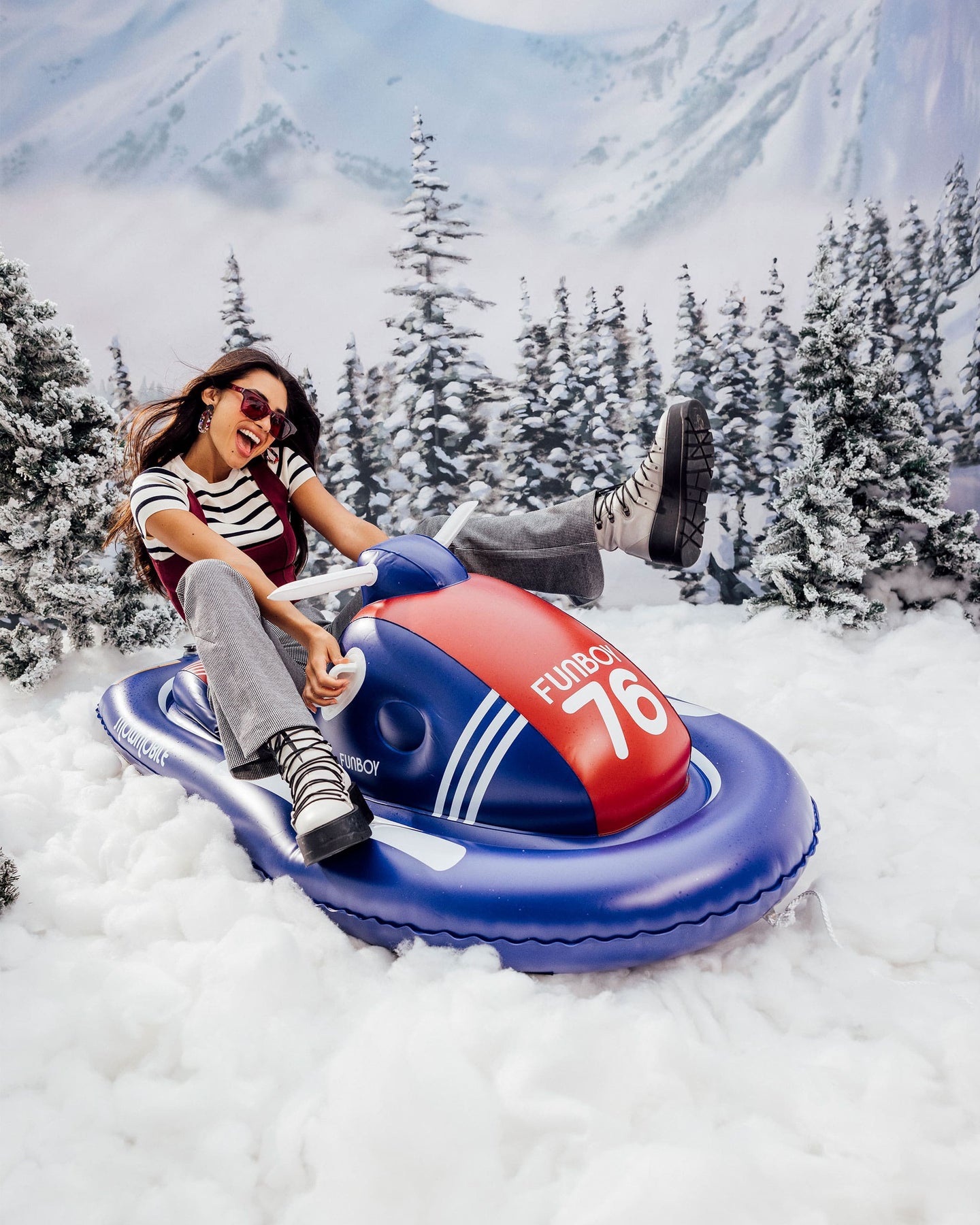 FUNBOY Retro Inflatable Snowmobile Sled