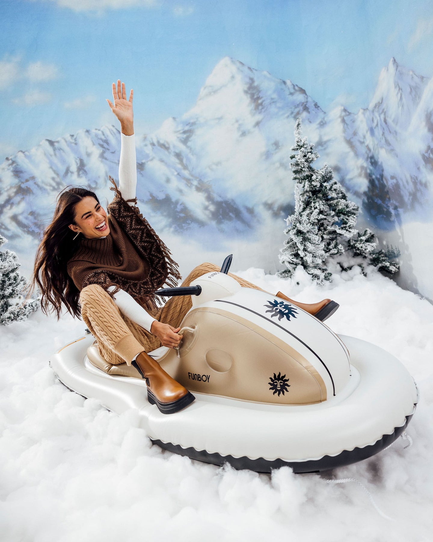 Inflatable Winter Snowmobile Sled Gold
