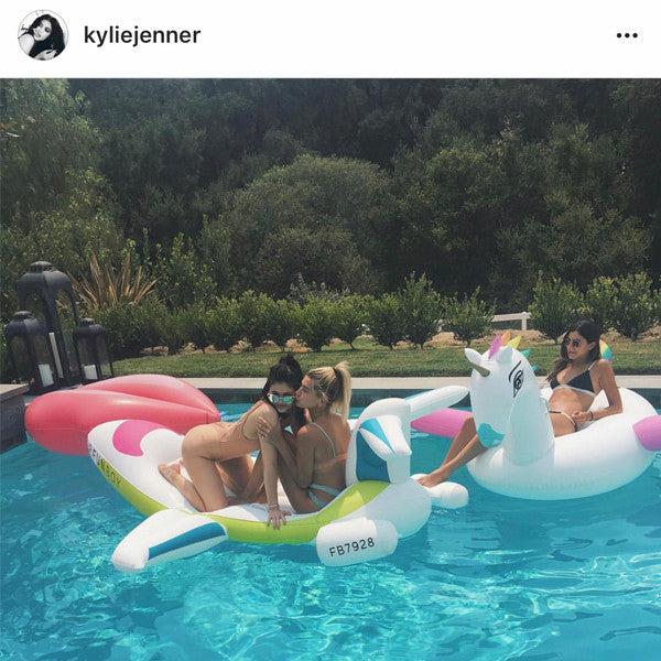 Kylie Jenner on the FUNBOY Private Jet, Lips and Unicorn Pool Float