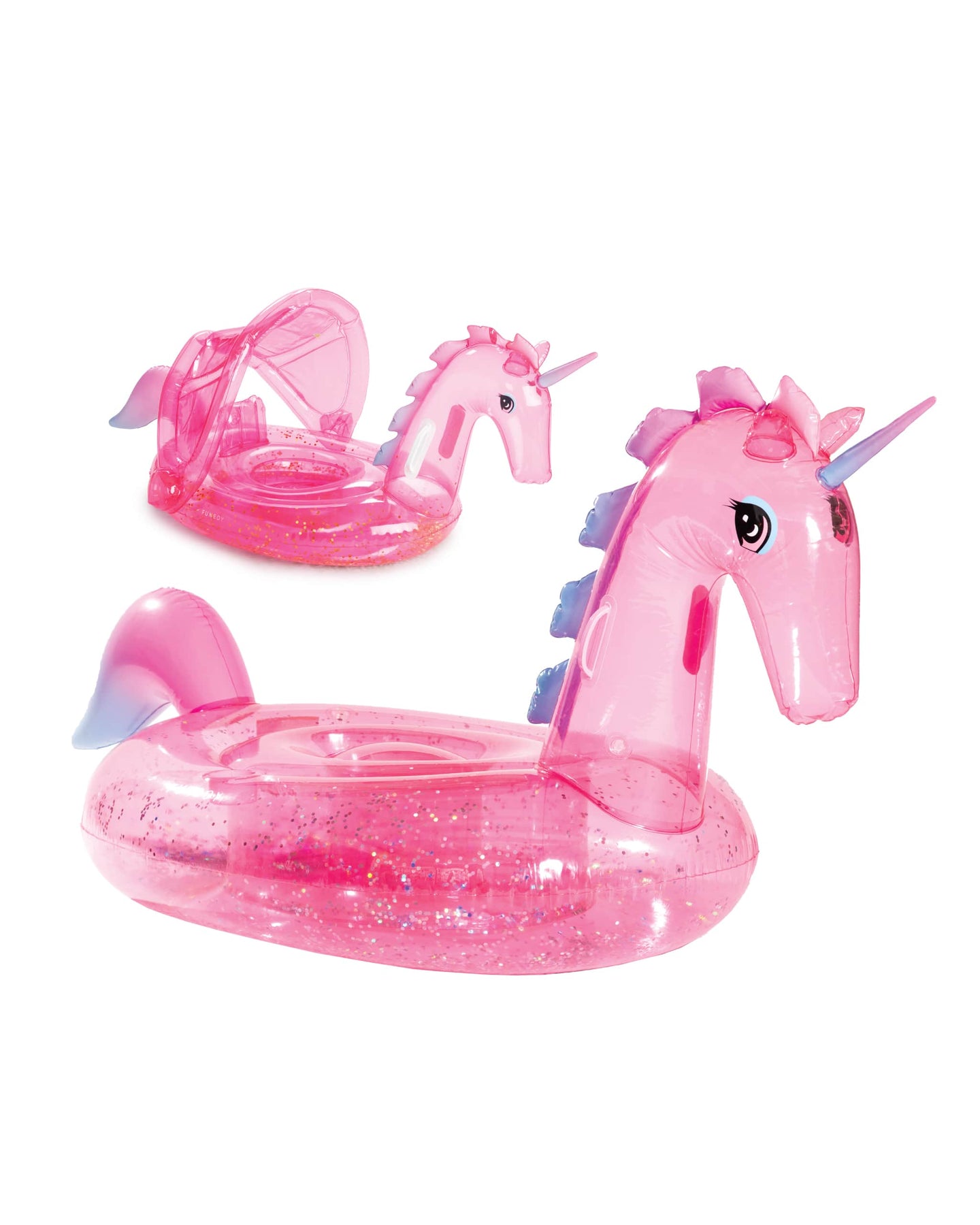Clear Pink Glitter Unicorn & Funbaby Unicorn Bundle