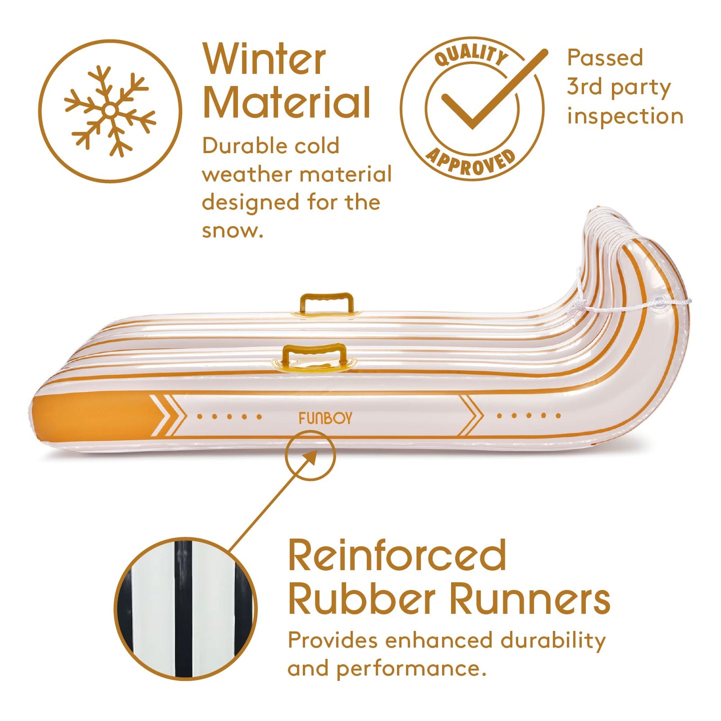 Winter Material durable cold weather material designed for the snow 
Passed 3rd party inspection
Reinforced Rubber Runners 
provides enhanced durability and performance