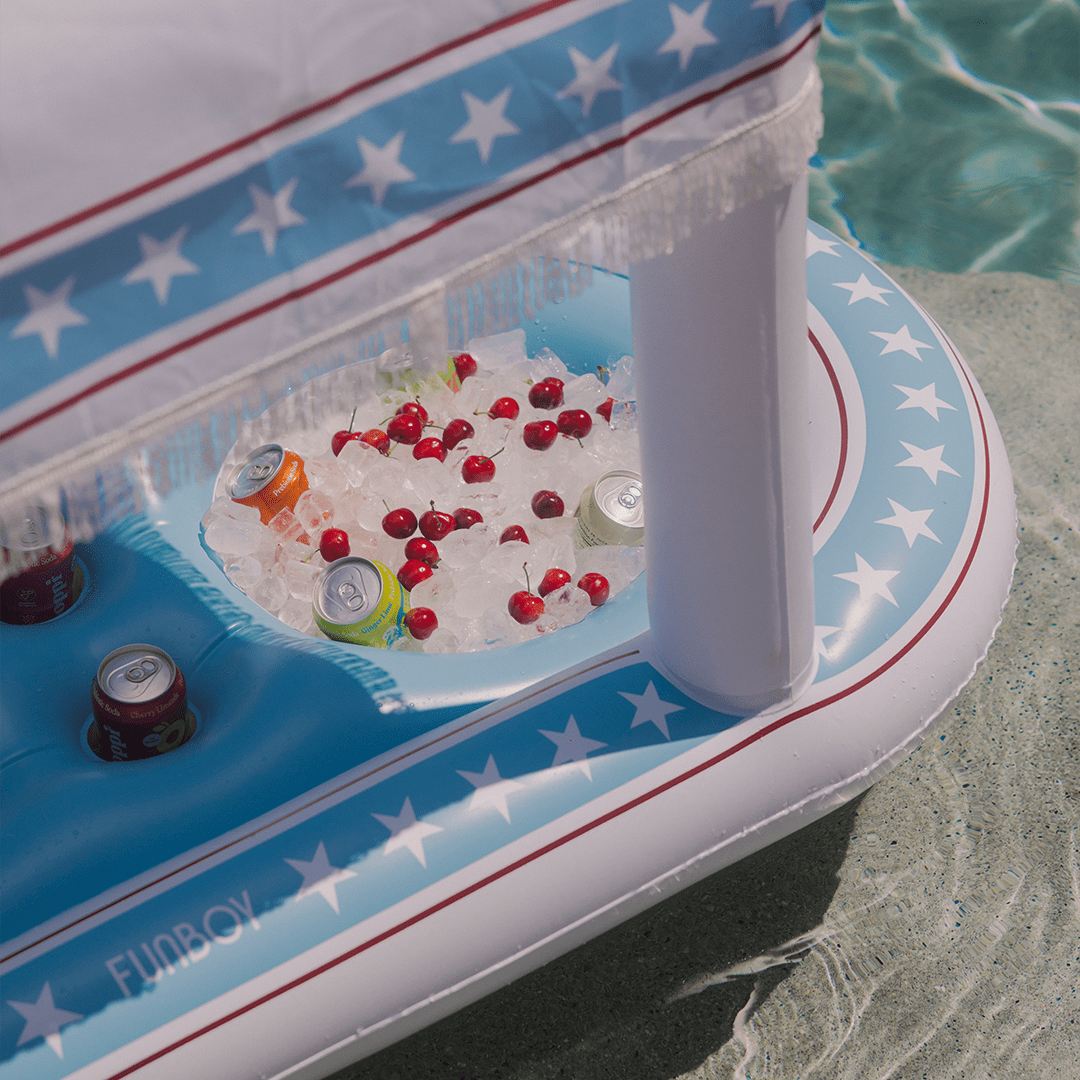 4th of July Red, White and Blue Inflatable Floating Cabana Bar
