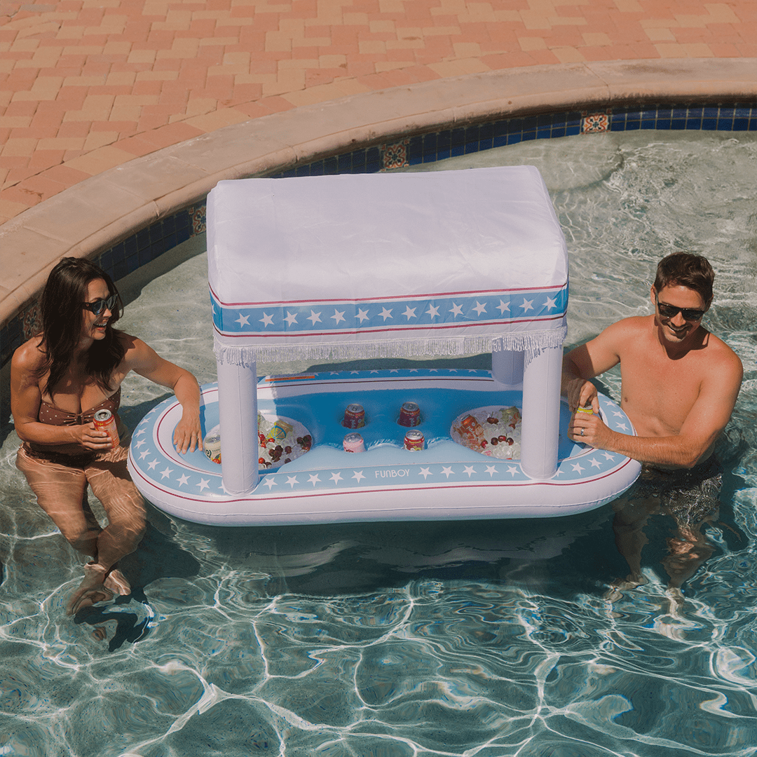 4th of July Red, White and Blue Inflatable Floating Cabana Bar