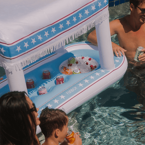 4th of July Red, White and Blue Inflatable Floating Cabana Bar