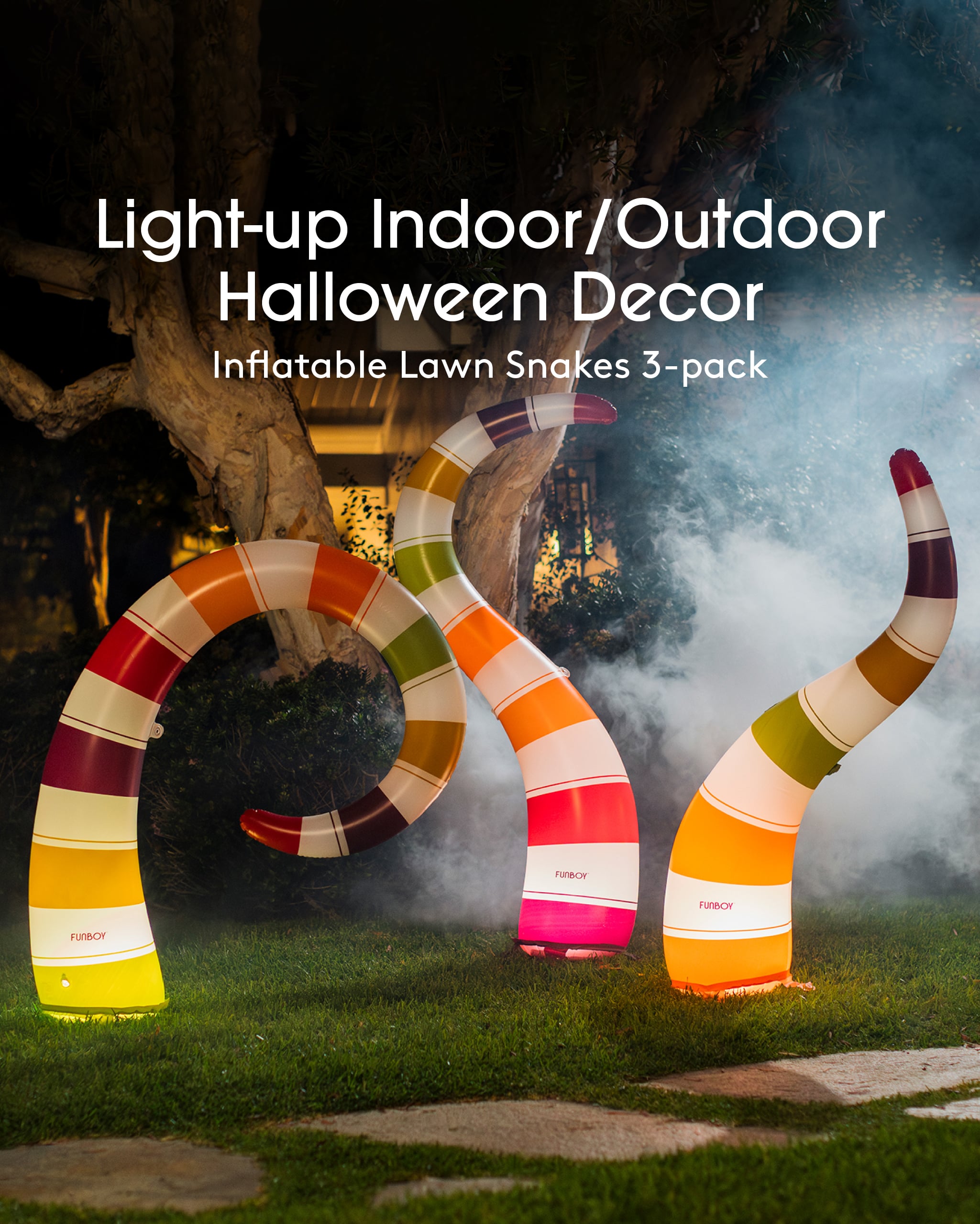 Outdoor Halloween Decor
Inflatable lawn snakes 3-pack