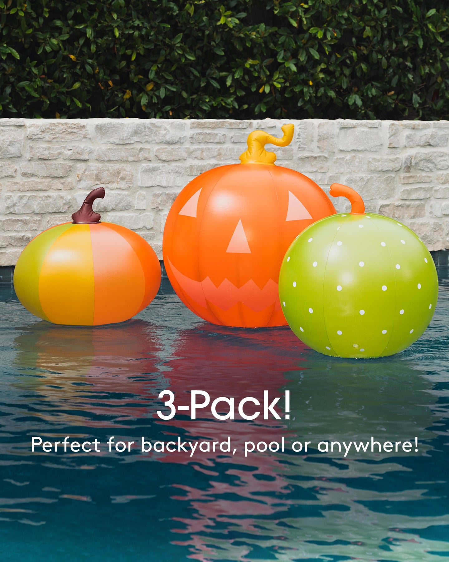 Inflatable Light Up Halloween Decor - Color Pumpkins 3 Pack