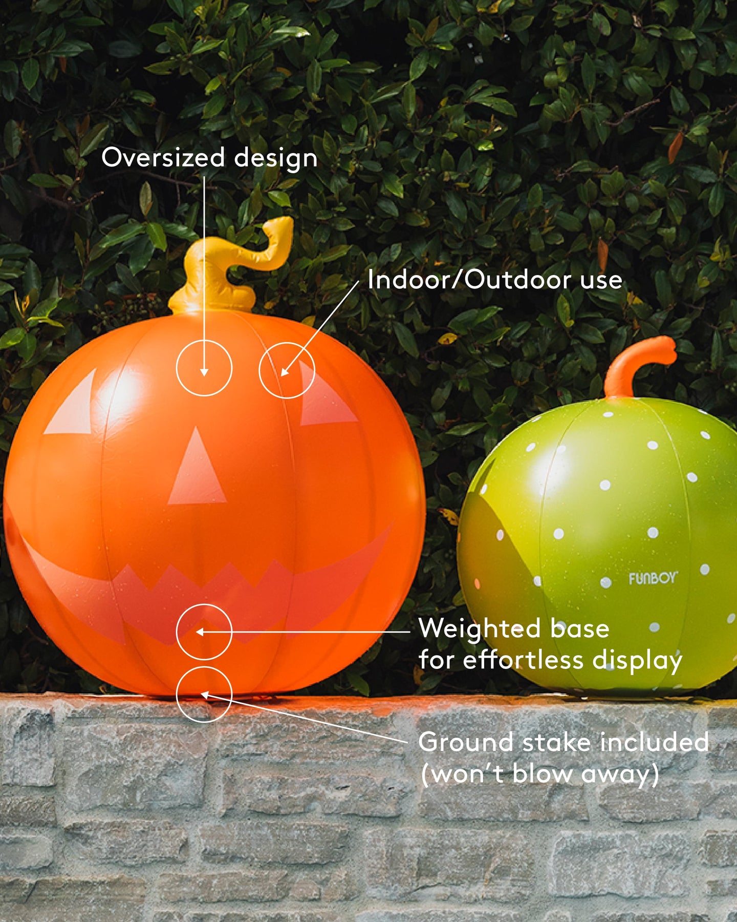 Inflatable Light Up Halloween Decor - Color Pumpkins 3 Pack