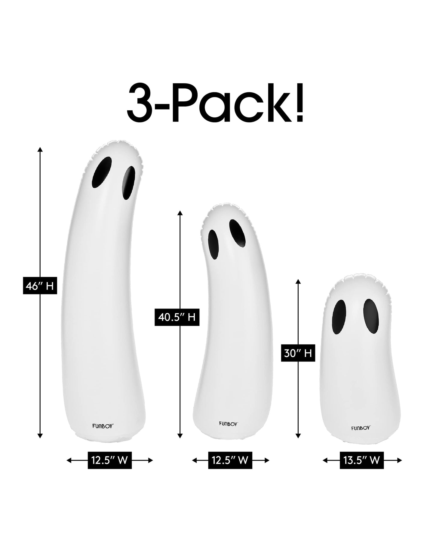 Inflatable Halloween Decorations - Standing Light up ghost 3-pack
3-Pack!