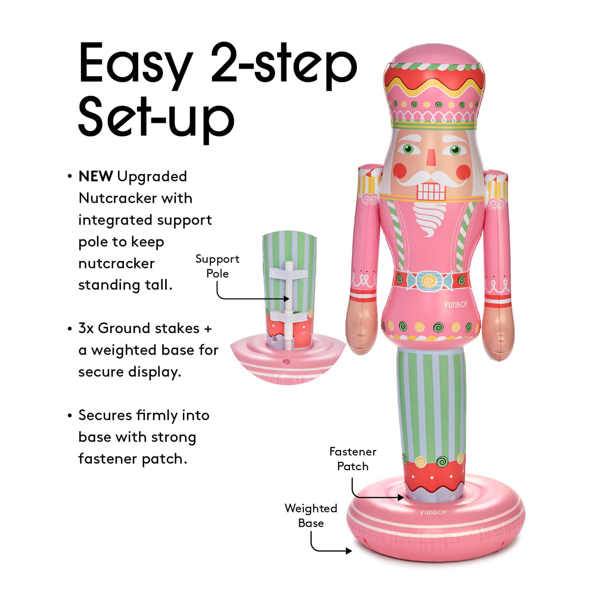 Large Inflatable Nutcracker: Candy, 3.5 ft Tall - FUNBOY