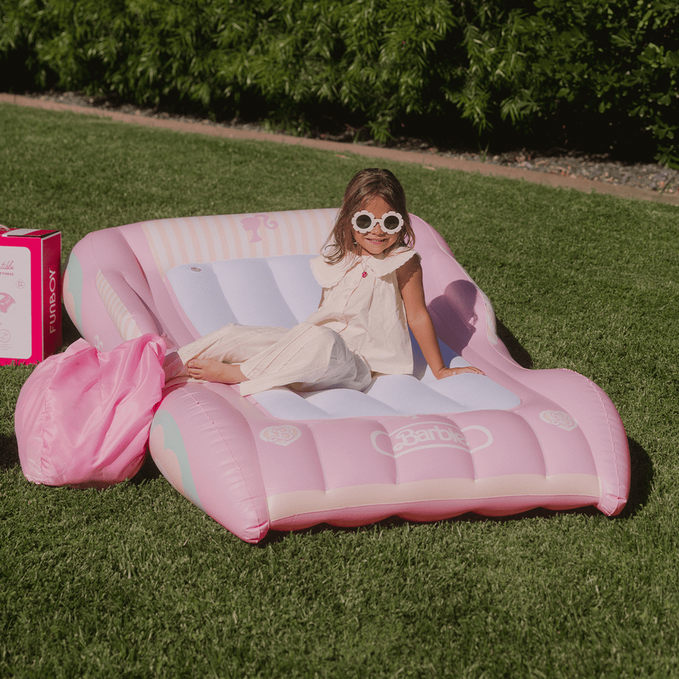 Barbie Inflatble Barbie Bed: Inflatable Kid's Sleepover Bed - FUNBOY