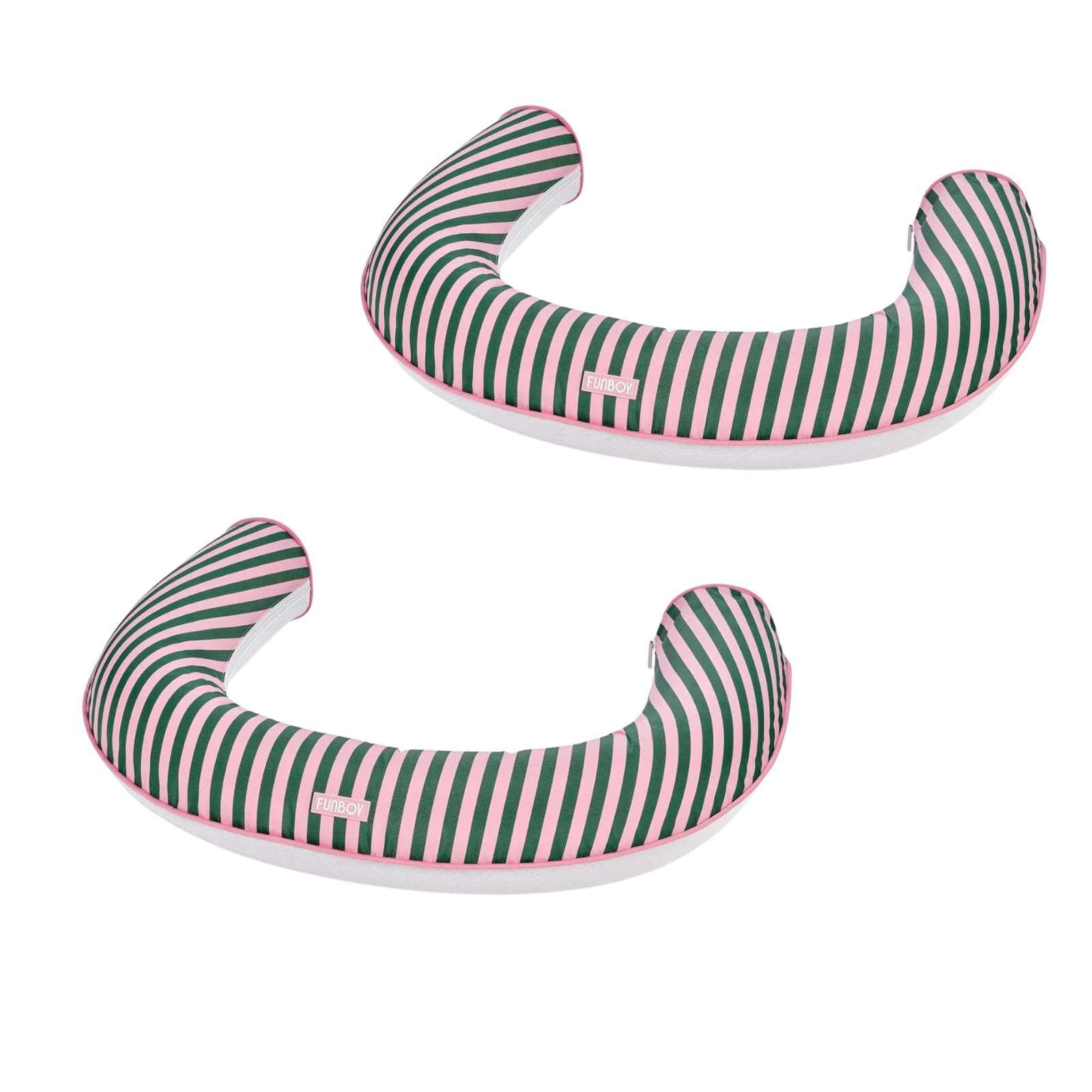 Pink and green fabric covered noodle