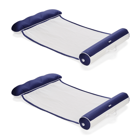 Premium Fabric Covered Hammock Pool Float, Classic Navy - FUNBOY