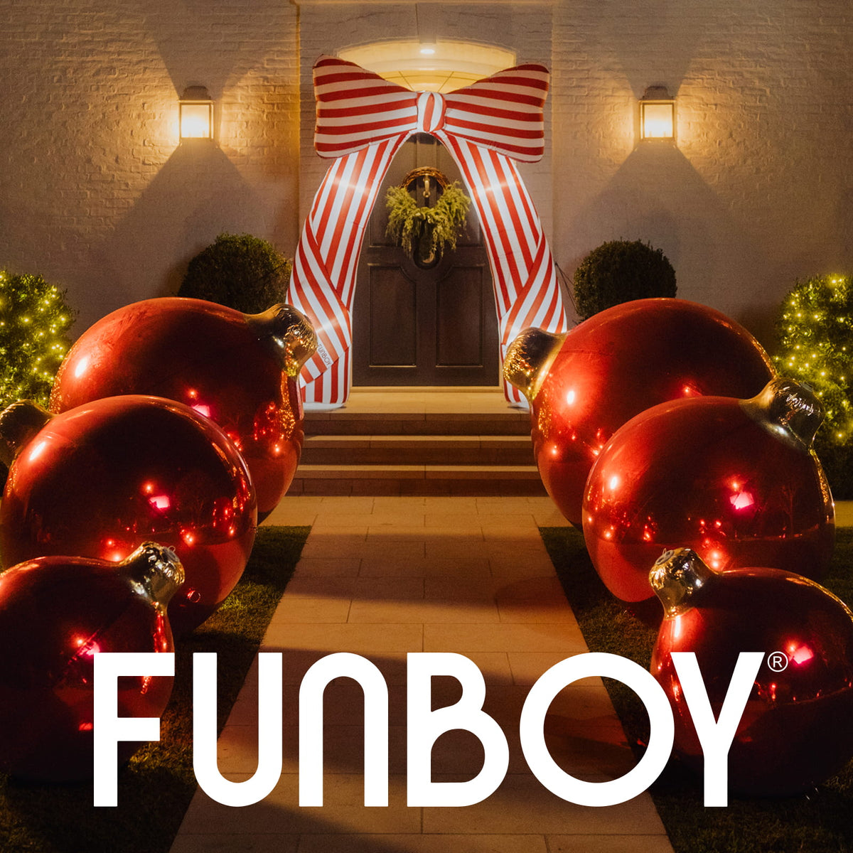 Self-Inflating Christmas Bow Arch