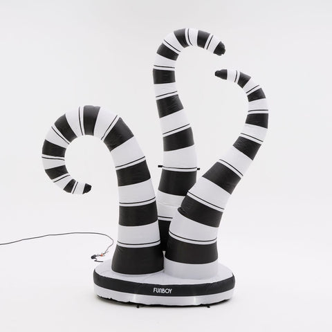 Black and white striped inflatable Halloween Decorations.