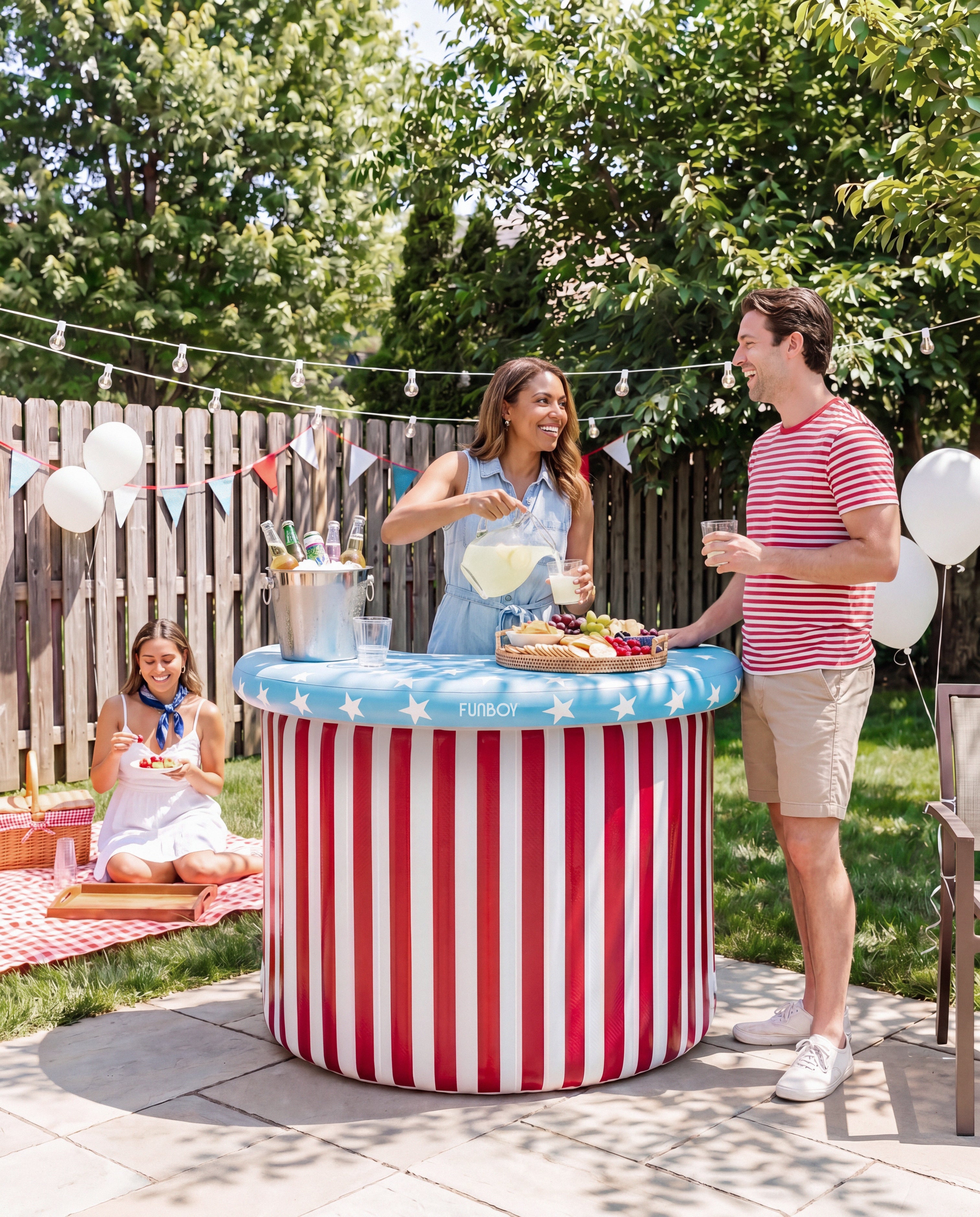 4th of july red white and blue party bar!