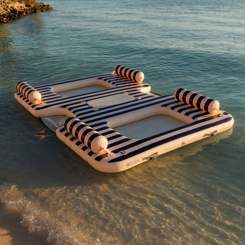 Striped inflatable navy and white striped party island by FUNBOY.