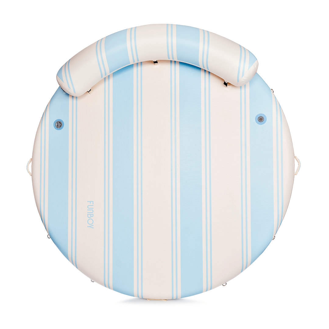 Floating Dock Blue and White Striped Leisure Island