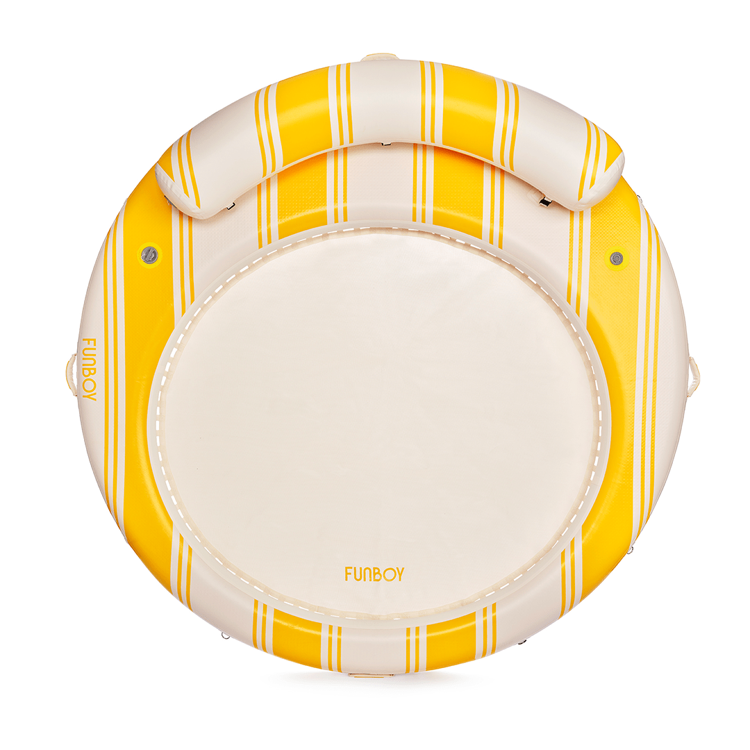 Yellow Dropstitch Leisure Island Floating Dock Yellow Striped