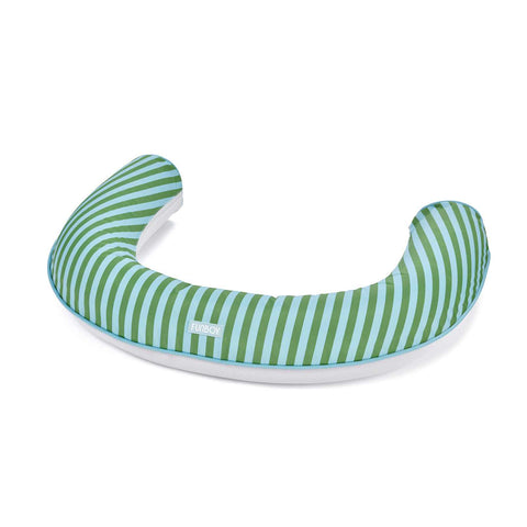 Green and blue striped fabric noodl pool float