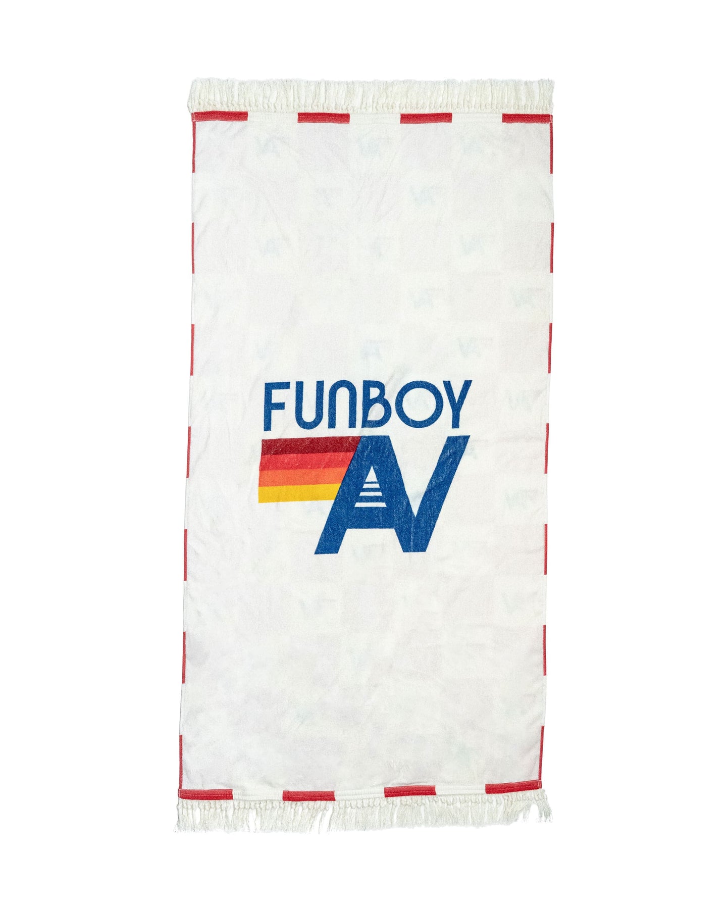 Aviator Nation Red Checkered Beach Towel w/ Fringe