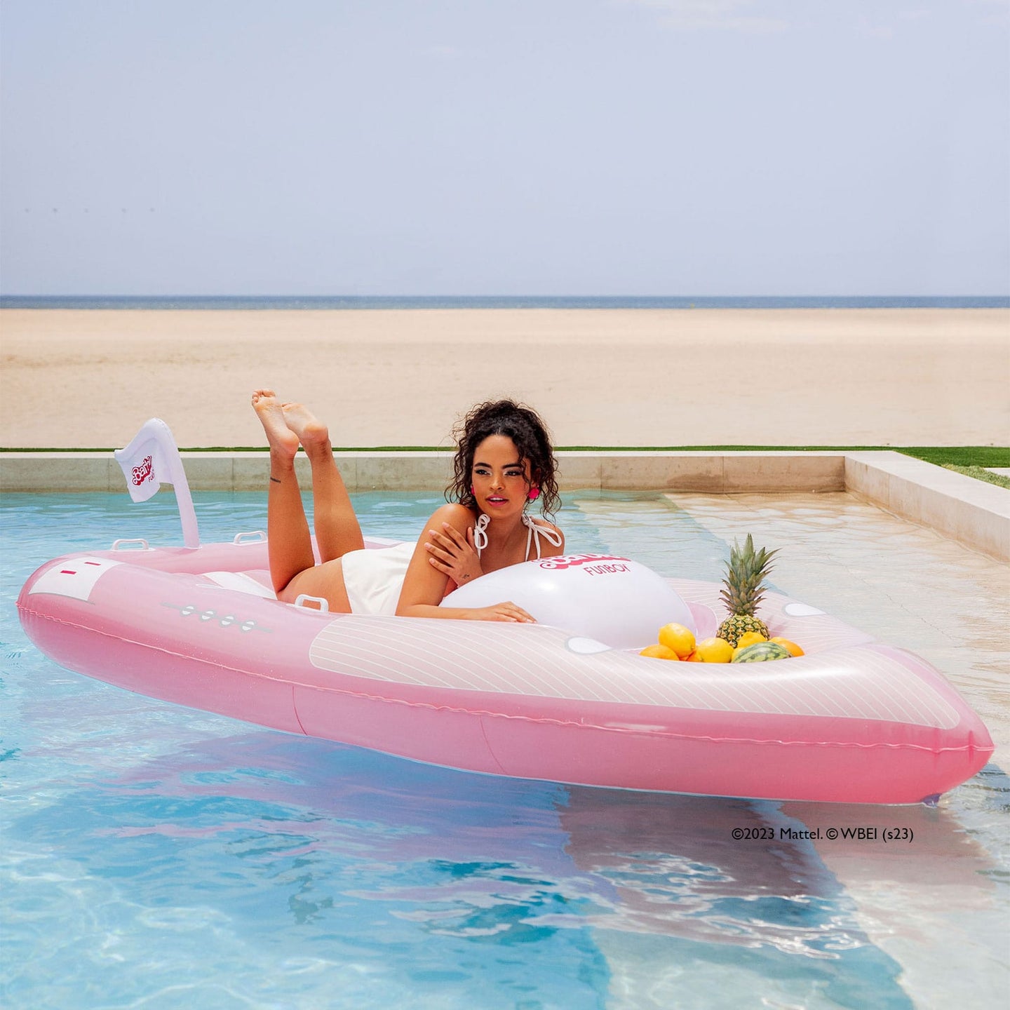 Barbie Movie Official Pink Speed Boat Pool Float Yacht