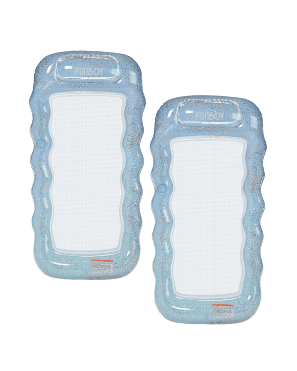 Mesh Net Pool Float Mesh Pool Float Lounger, Clear Blue, 2-Pack - FUNBOY
