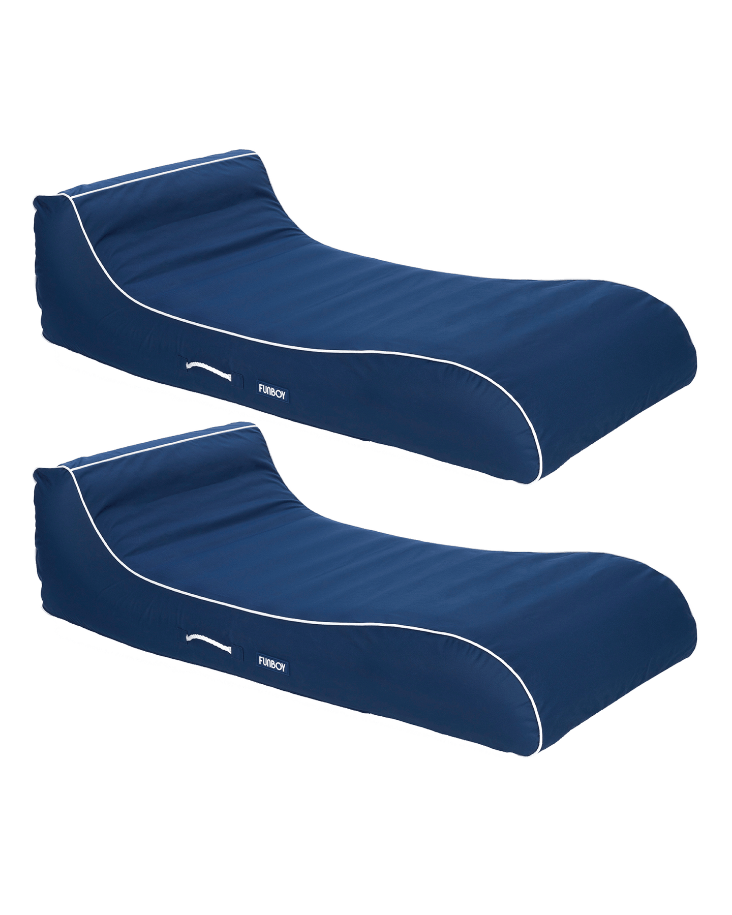 Navy Cabana Fabric Sunbed Lounger - 2 Pack