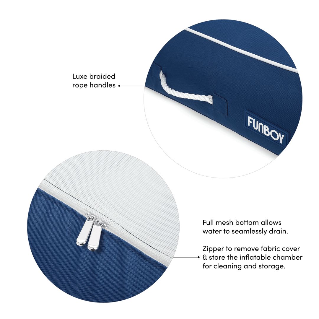 Fabric Covered Pool Float - Navy Sunbed Lounger - FUNBOY