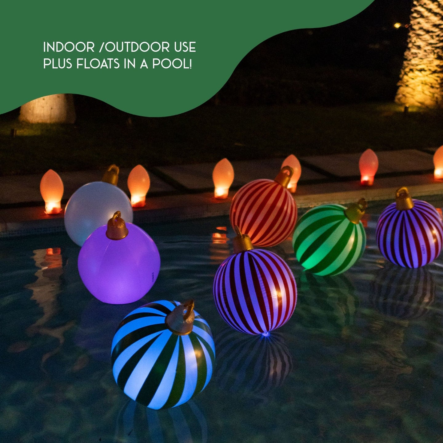 Holiday Decor - Light Up LED Inflatable Christmas Ornaments