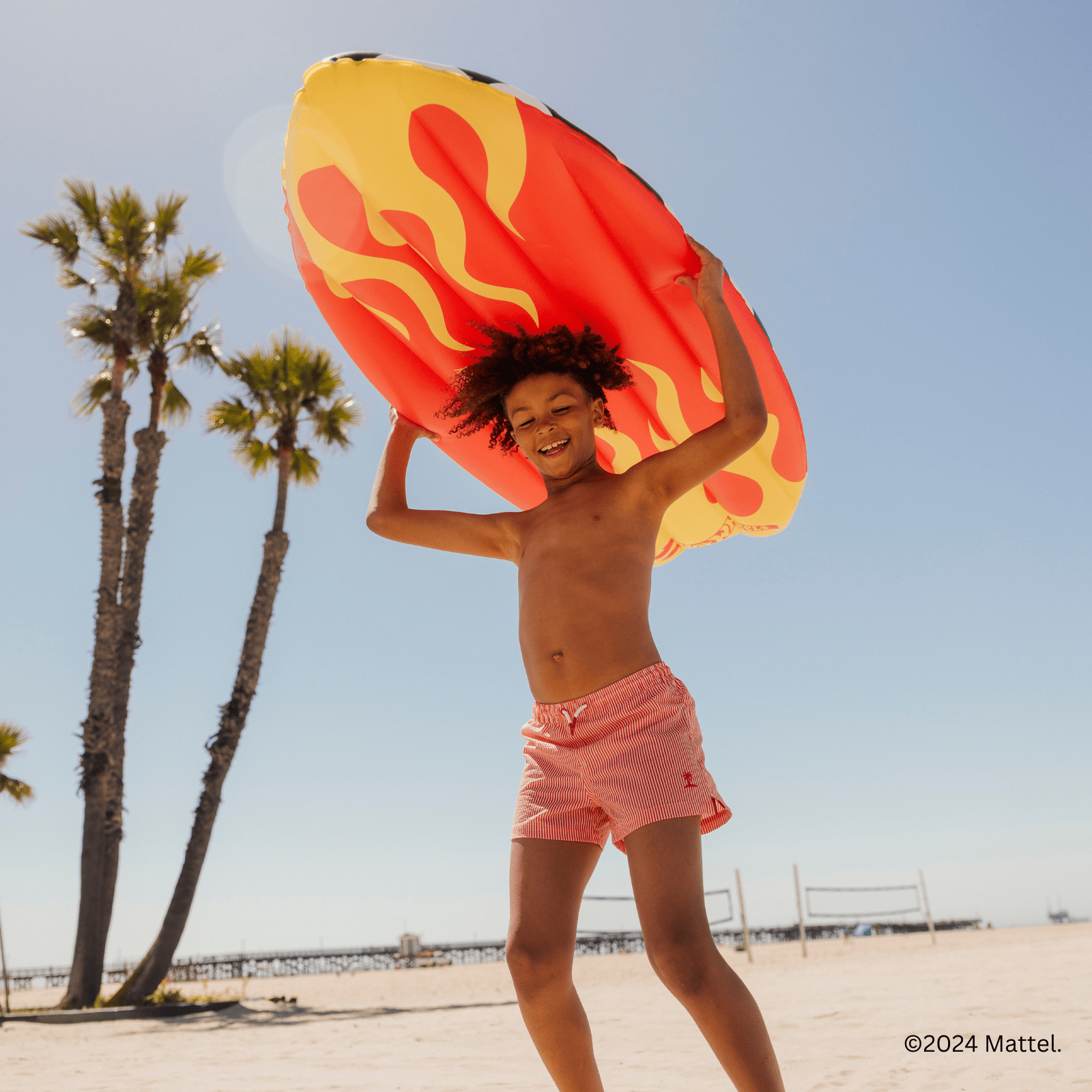 Hot Wheels Checkered Flame Surfboard (Reversible) Pool  Float