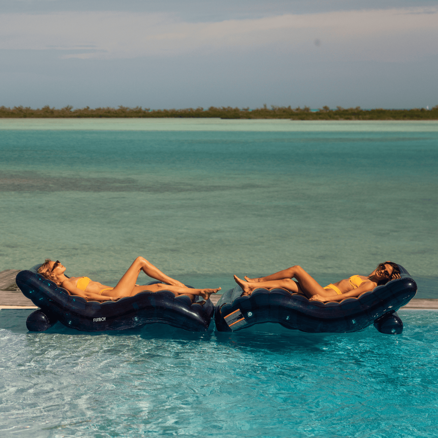 Navy Chaise Lounger Pool Float