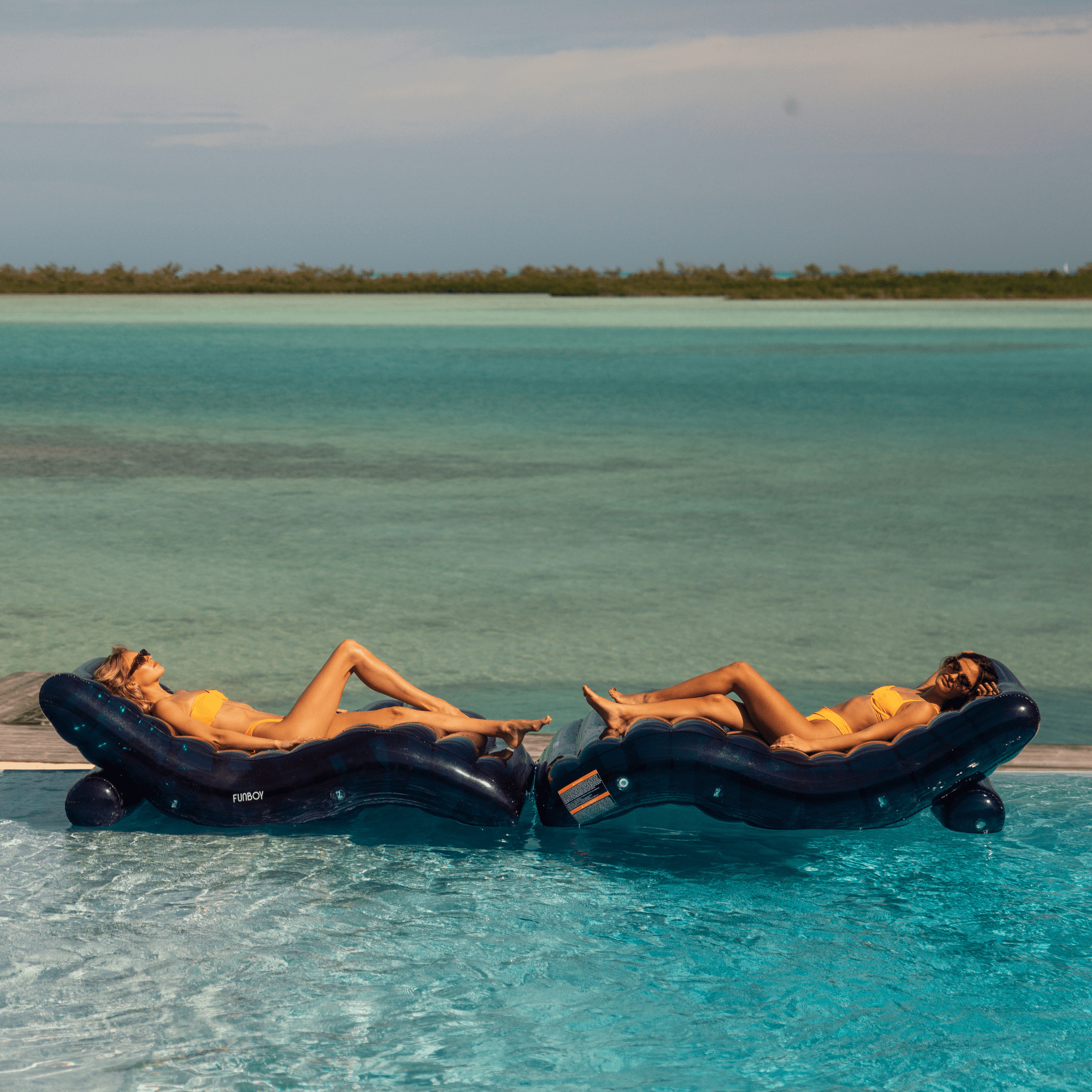 Navy Chaise Lounger Pool Float