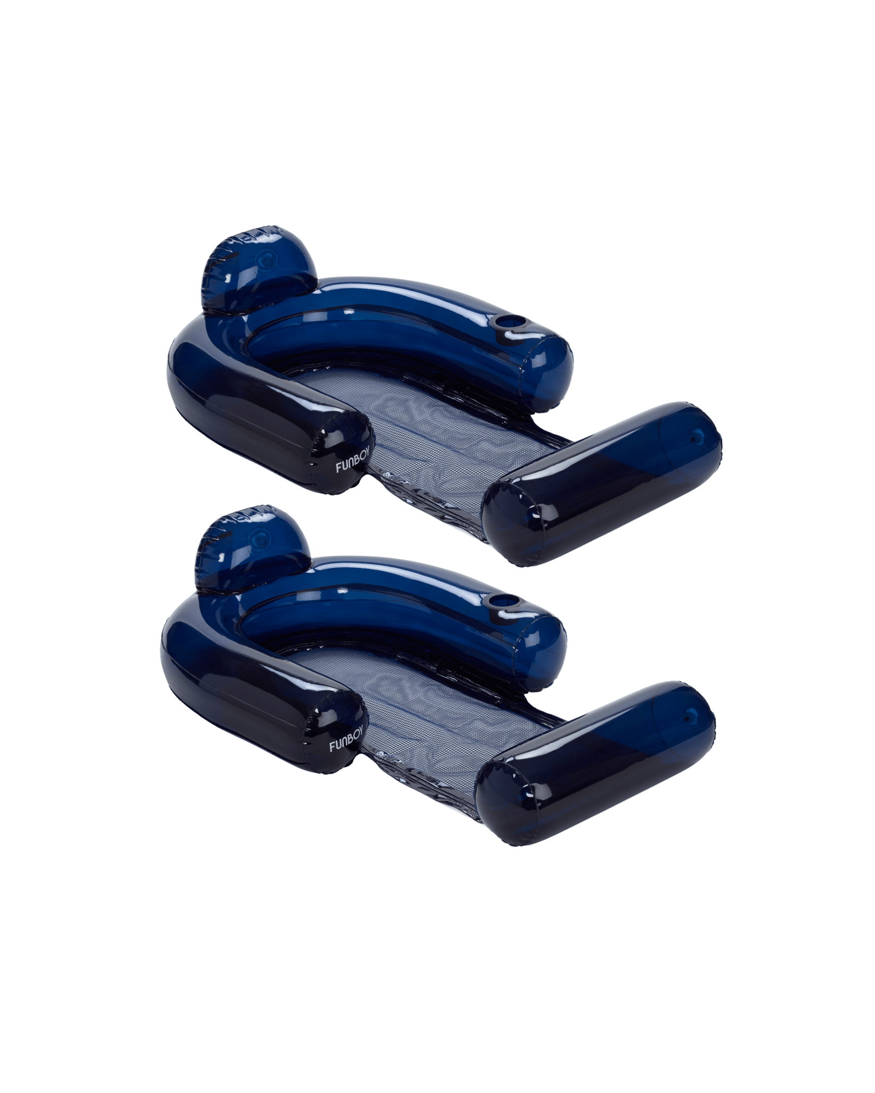 Blue & White Stripe Mesh Chair Pool Float FUNBOY