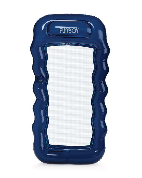 Mesh Pool Float Lounger & Hammock, Navy Blue - FUNBOY