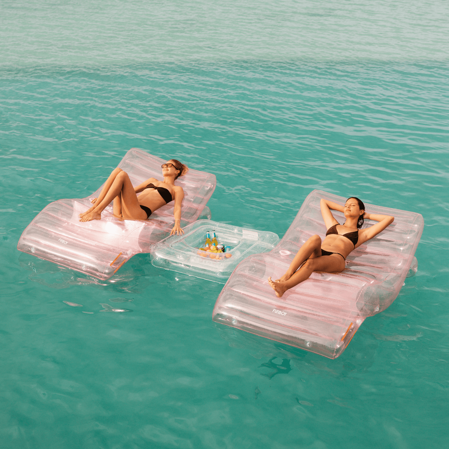 Clear Pink Chaise Lounger Pool Float