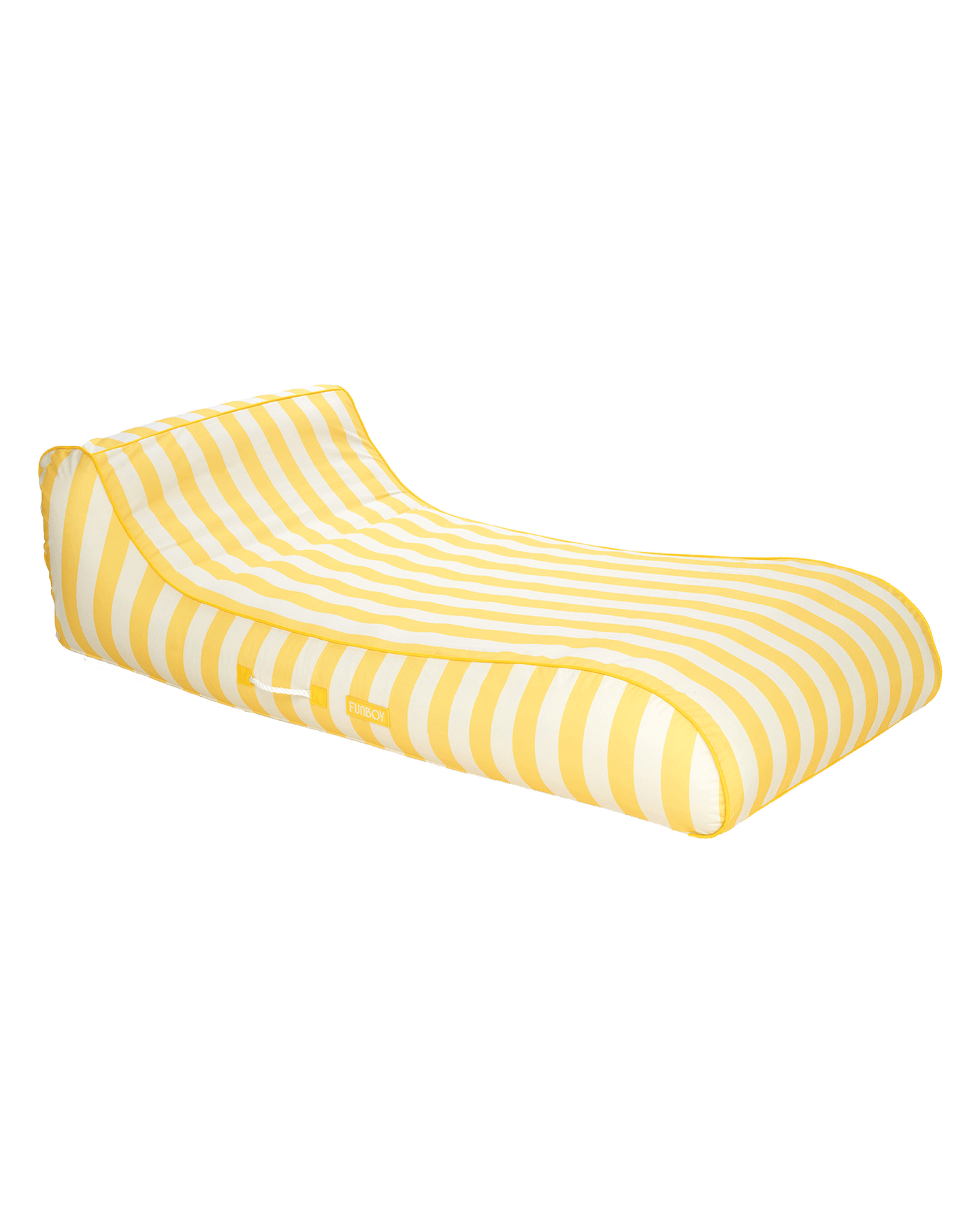 Fabric Colored Pool Float - Yellow Cabana Stripe Lounger