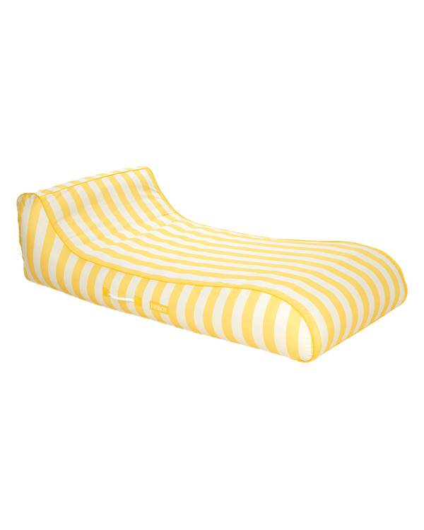 Fabric Covered Pool Float - Yellow Sunbed Lounger - FUNBOY