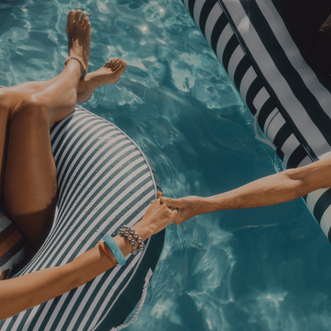 Green Fabric Covered Tube Pool Float