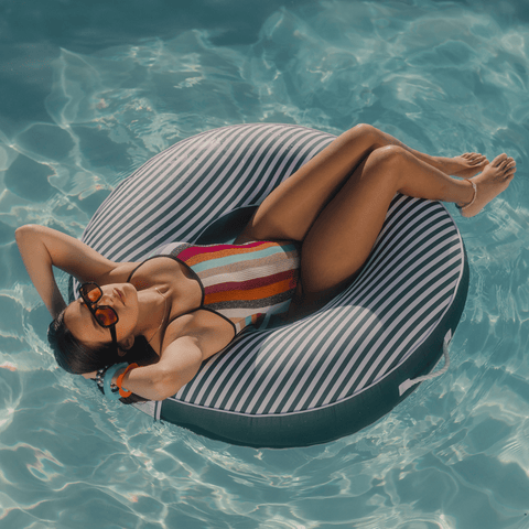 Green Fabric Covered Tube Pool Float